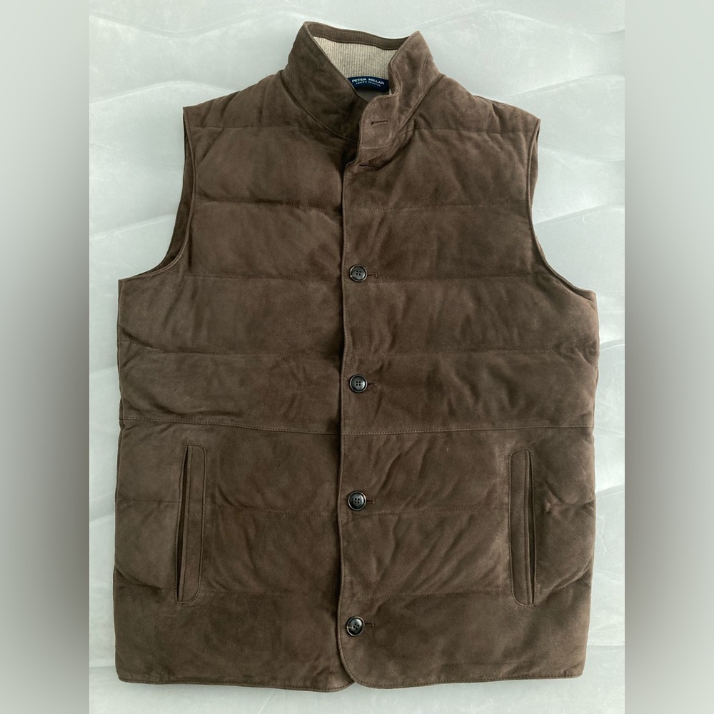 Peter Millar Brown Suede Cordova Vest
